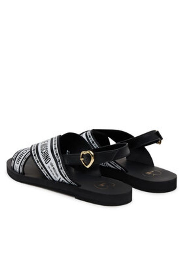 Love Moschino - LOVE MOSCHINO Sandały San Lod Micro20 JA16142G0MIX200A Czarny. Kolor: czarny. Materiał: materiał