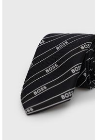BOSS - Boss Krawat kolor czarny. Kolor: czarny
