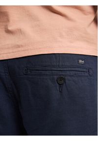 Petrol Industries Szorty materiałowe M-1050-SHO538 Granatowy Slim Fit. Kolor: niebieski. Materiał: len, bawełna #5