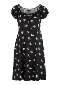 Happy Holly Wzorzysta sukienka z dżerseju Tessan Czarny we wzory female czarny/ze wzorem 36/38. Kolor: czarny. Materiał: jersey. Długość rękawa: krótki rękaw #1