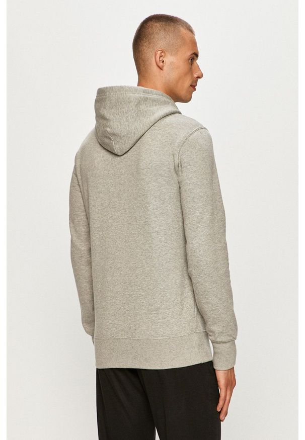 Champion - Bluza. Okazja: na co dzień. Typ kołnierza: kaptur. Kolor: szary. Materiał: dzianina. Wzór: aplikacja. Styl: casual