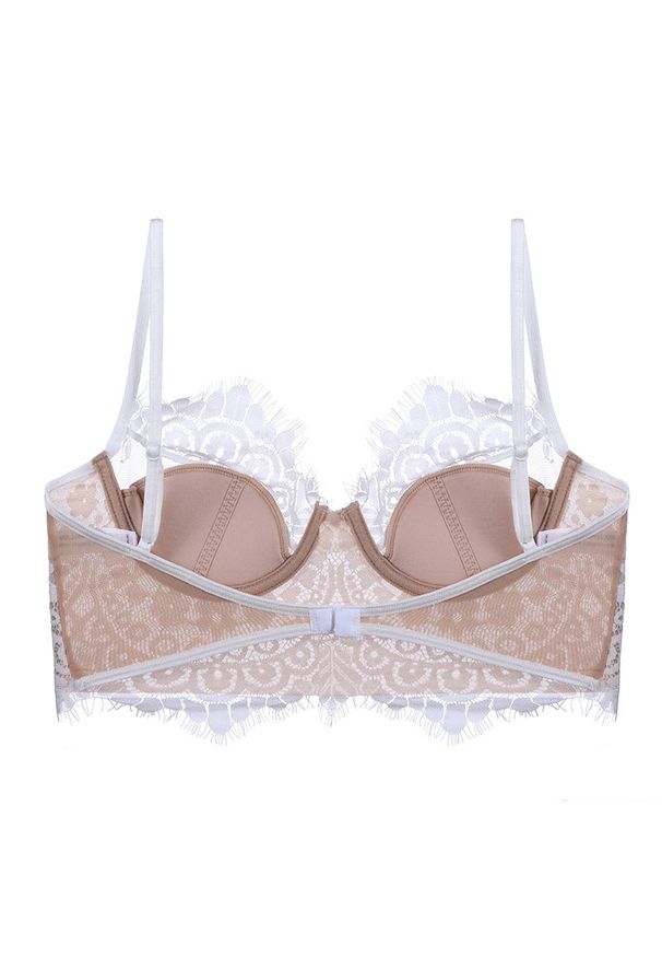 Intica - Biustonosz koronkowy z fiszbinami na co dzień i specjalne okazje Zekija. Kolor: czarny. Materiał: koronka. Rodzaj stanika: biustonosz z fiszbinami. Wzór: koronka