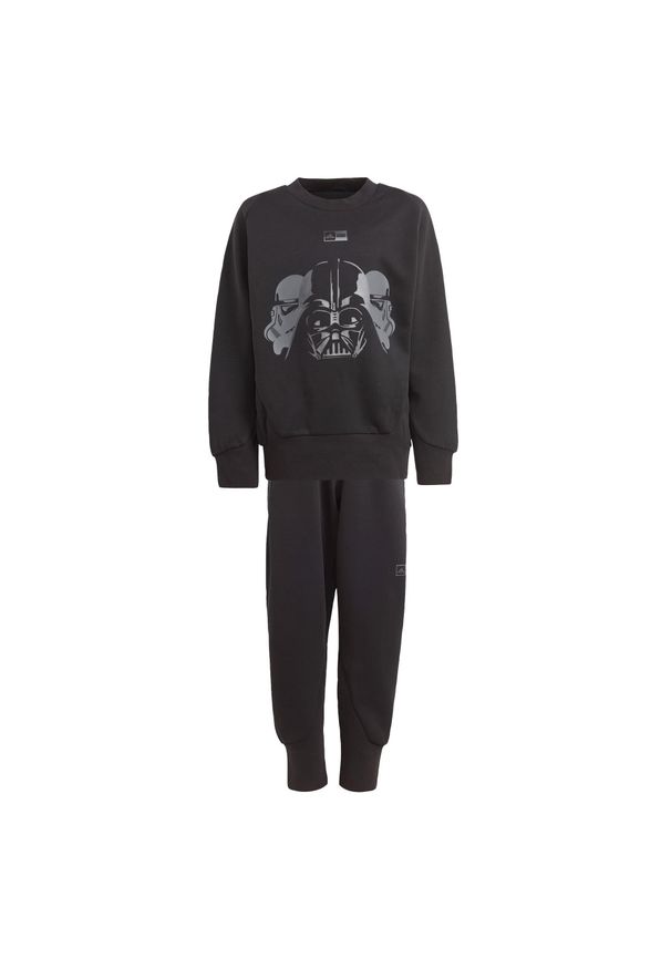 Adidas - Zestaw adidas x Star Wars Z.N.E. Crewneck and Jogger. Okazja: na uczelnię. Kolor: czarny. Materiał: dresówka, materiał. Wzór: motyw z bajki. Styl: sportowy
