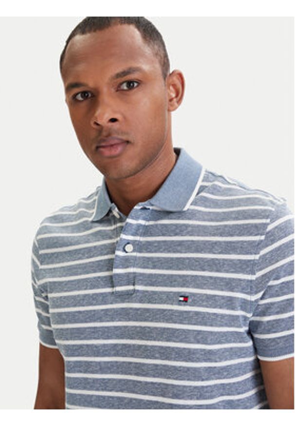 TOMMY HILFIGER - Tommy Hilfiger Polo MW0MW33140 Niebieski Regular Fit. Typ kołnierza: polo. Kolor: niebieski. Materiał: bawełna