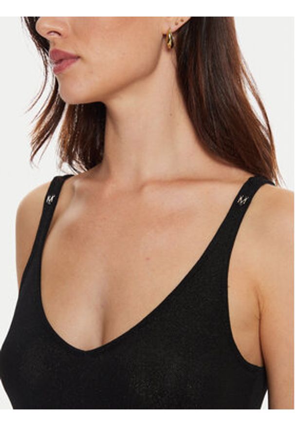 Morgan Top 232-DANIEL Czarny Slim Fit. Kolor: czarny. Materiał: syntetyk