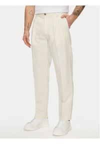 Pepe Jeans Chinosy Relaxed Pleated Linen Pants - 2 PM211700 Écru Relaxed Fit. Materiał: bawełna