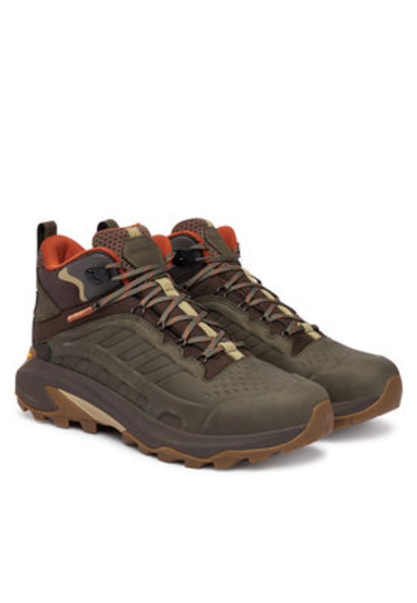 Merrell Trekkingi Moab Speed 2 J037781 Zielony. Kolor: zielony. Materiał: nubuk, skóra. Sport: turystyka piesza