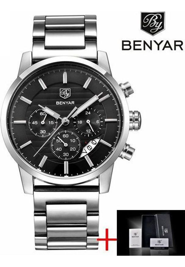 Zegarek BENYAR Royal Steel Czarny (BY5104S). Kolor: czarny