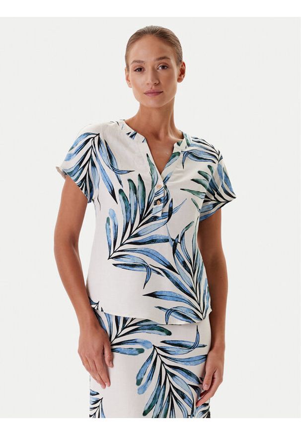 Tatuum Bluzka Sarakino 1 T2509.049 Beżowy Regular Fit. Kolor: beżowy. Materiał: len, wiskoza