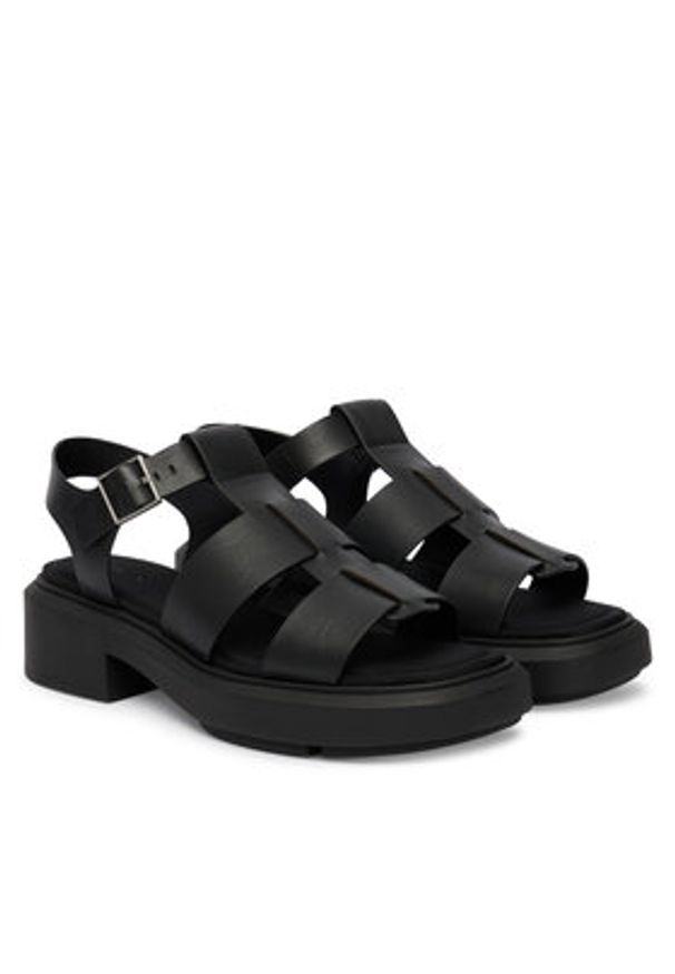 Calvin Klein Sandały Chunky Sandal Fisherm Lth HW0HW02904 Czarny. Kolor: czarny. Materiał: skóra