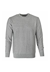 Męski Sweter Pako Jeans - Wełniany - Popielaty Melanż. Kolor: szary. Materiał: wełna, akryl. Wzór: melanż. Styl: klasyczny, elegancki