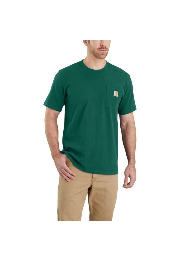 Koszulka sportowa męska T-shirt Carhartt Heavyweight Pocket K87. Kolor: zielony