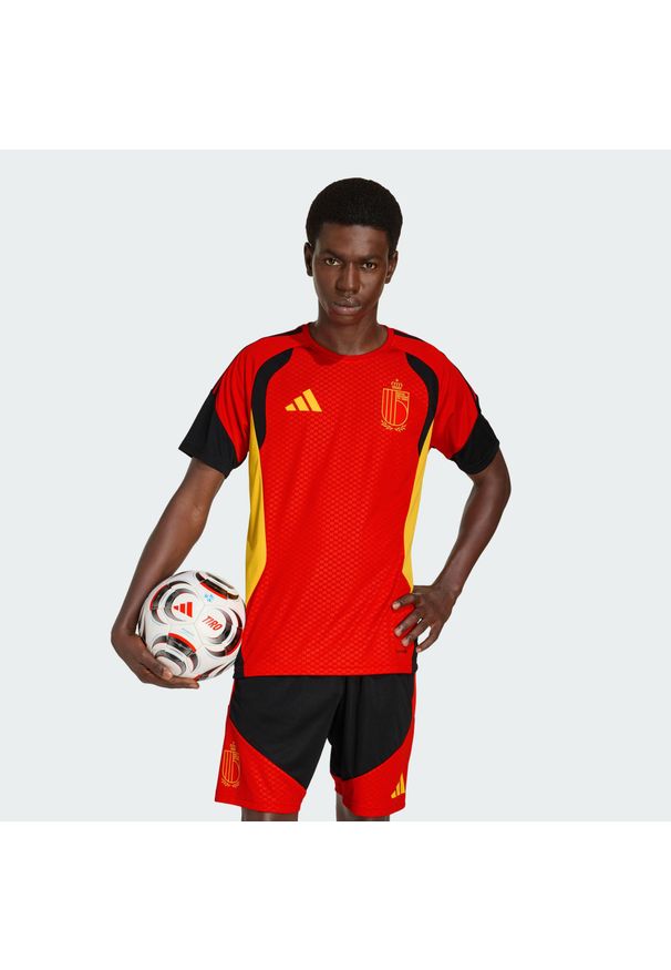 Adidas - Koszulka treningowa Belgium 26 Tiro. Kolor: czerwony. Technologia: ClimaCool (Adidas). Sport: piłka nożna