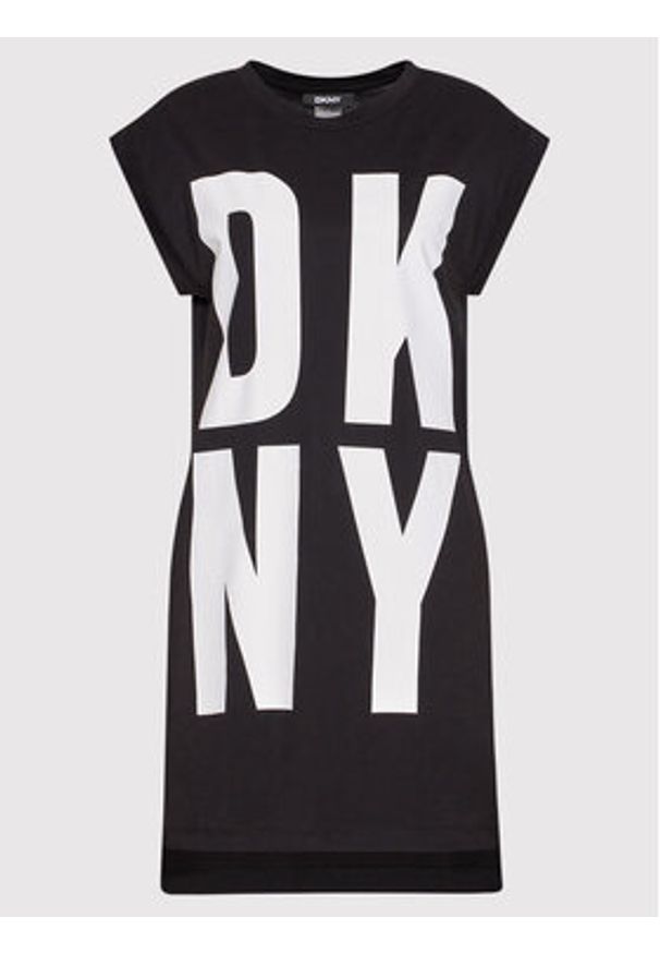 DKNY T-Shirt P1RHRB2M Czarny Regular Fit. Kolor: czarny. Materiał: bawełna