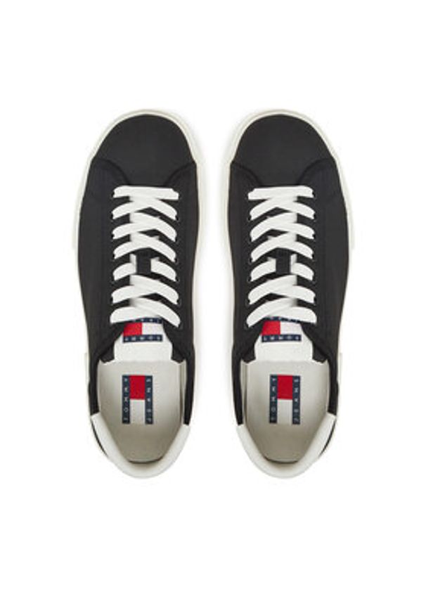 Tommy Jeans Sneakersy Tjw Flatform Canvas Sneaker EN0EN02792 Czarny. Kolor: czarny. Materiał: materiał