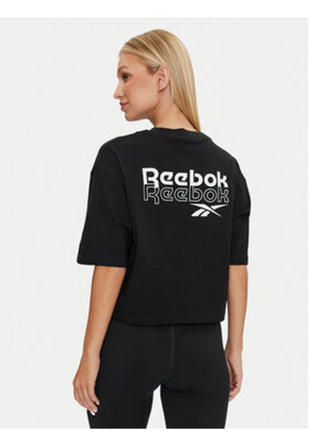 Reebok T-Shirt Rie Tee 100075953 Czarny Regular Fit. Kolor: czarny. Materiał: bawełna