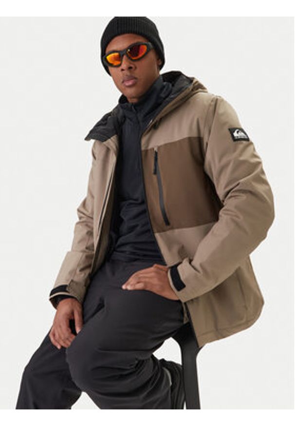 Quiksilver Kurtka snowboardowa Sycamore Solid 20K EQYTJ03502 Beżowy Modern Fit. Kolor: beżowy. Materiał: syntetyk. Sport: snowboard