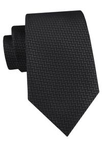 Męski Krawat Alties - Czarny z Delikatną Fakturą Tkaniny. Kolor: czarny. Materiał: tkanina. Styl: wizytowy, elegancki #1