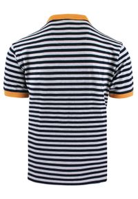 Męska, Bawełniana Koszulka Polo - Pako Jeans - Żółte Akcenty, Paski. Okazja: na co dzień. Typ kołnierza: polo. Kolor: wielokolorowy. Materiał: wiskoza, bawełna. Wzór: paski, prążki. Styl: casual #4