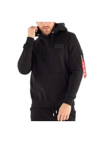 Bluza Alpha Industries Back Print Hoody Foil Print 178318FP373 - czarna. Kolor: czarny. Materiał: poliester, bawełna. Wzór: nadruk. Styl: sportowy, klasyczny #1