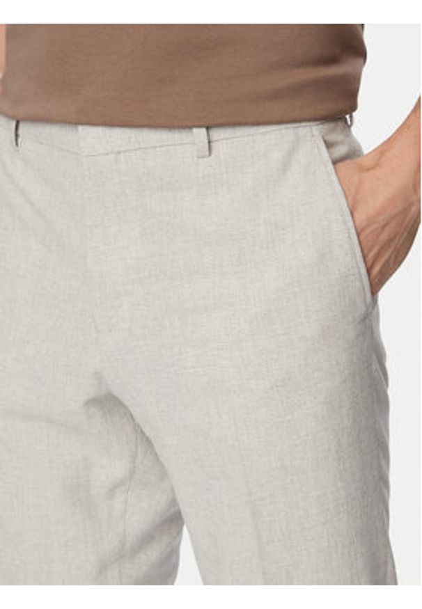 BOSS Spodnie materiałowe H-Genius-253 50561874 Szary Slim Fit. Kolor: szary. Materiał: wiskoza