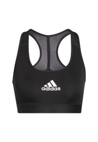 Adidas - Powerreact Training Medium-Support Bra. Kolor: czarny. Materiał: materiał