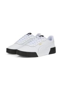 Puma - Damskie sneakersy Carina 2.0 PUMA White Team Gold Black Beige. Okazja: na plażę. Kolor: biały, czarny, żółty, wielokolorowy. Sezon: lato. Sport: tenis