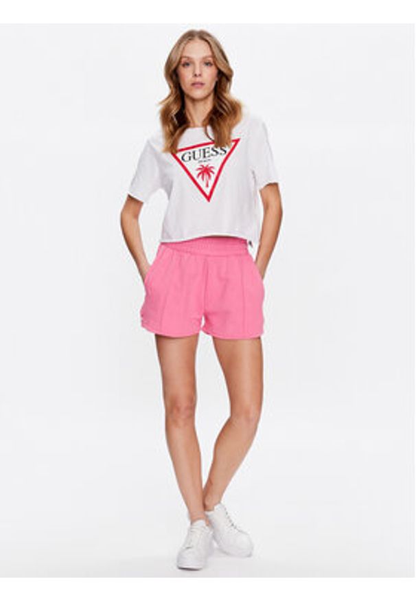 Guess Szorty sportowe Dalya V3GD07 KAIJ1 Różowy Loose Fit. Kolor: różowy. Materiał: bawełna