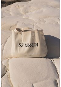 Marsala - Torba typu shopper bag LARGE SIZE - SUMMER. Wzór: nadruk. Sezon: lato. Rozmiar: małe. Styl: elegancki, wakacyjny #1