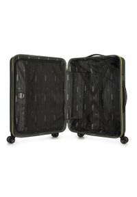 Wittchen - Średnia walizka z ABS-u delikatnie żłobiona. Kolor: zielony. Materiał: guma. Wzór: kolorowy #5