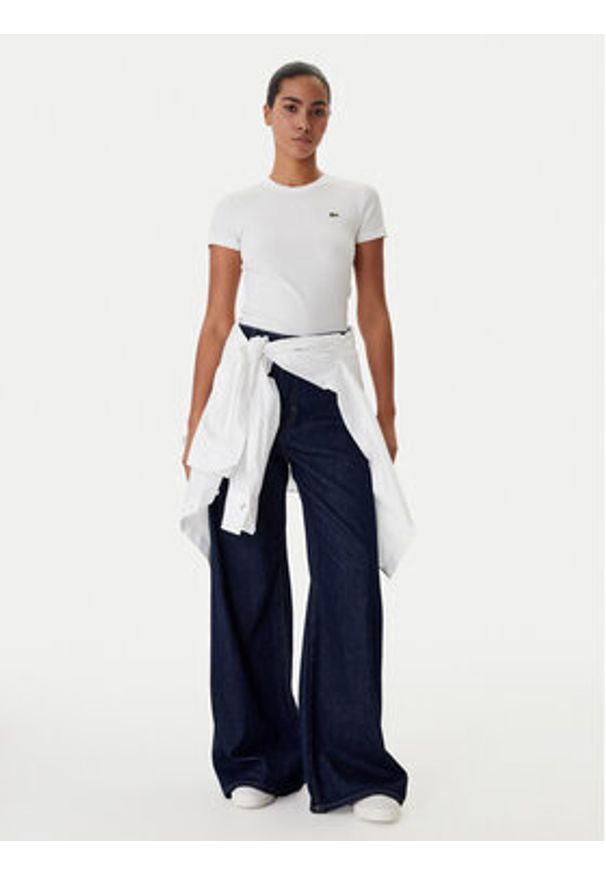 Lacoste T-Shirt TF5538 Biały Regular Fit. Kolor: biały. Materiał: bawełna