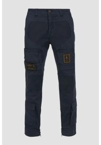 Aeronautica Militare - AERONAUTICA MILITARE Granatowe męskie bawełniane bojówki, Rozmiar 50. Okazja: na co dzień. Kolor: niebieski. Materiał: bawełna. Wzór: moro. Styl: militarny, casual #1
