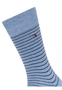 TOMMY HILFIGER - Tommy Hilfiger Zestaw 2 par wysokich skarpet męskich 100001496 Niebieski. Kolor: niebieski. Materiał: materiał, bawełna