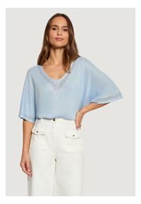 Morgan Bluzka 241-MCHRIS Błękitny Relaxed Fit. Kolor: niebieski. Materiał: wiskoza #4