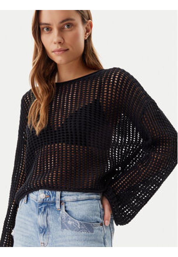 Vans Sweter Mila VN000M9H Czarny Loose Fit. Kolor: czarny. Materiał: bawełna