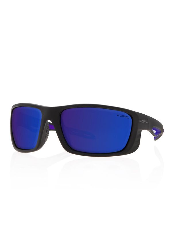 OPC - Okulary przeciwsłoneczne SPORT EVEREST Matt Black Blue/ BlueREVO + ETUI. Kolor: czarny, wielokolorowy, niebieski
