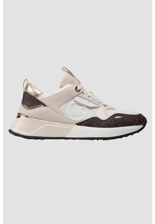 Michael Kors - MICHAEL KORS Beżowe sneakersy Theo Trainer, Rozmiar 41. Kolor: beżowy