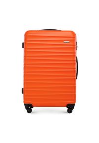 Wittchen - Duża walizka z ABS-u z żebrowaniem pomarańczowa. Kolor: pomarańczowy. Materiał: guma