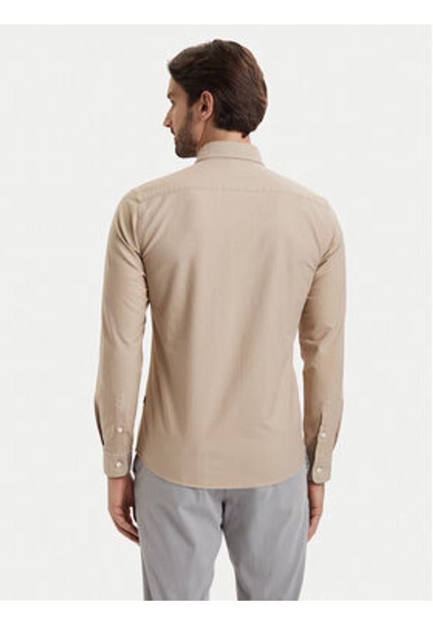BOSS Koszula H-Roan 50555920 Beżowy Slim Fit. Kolor: beżowy. Materiał: bawełna