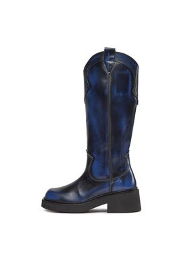 Bronx Kowbojki Western 14298-S Niebieski. Kolor: niebieski. Materiał: skóra
