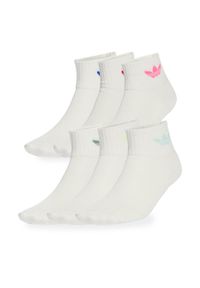 Adidas - adidas Zestaw 6 par wysokich skarpet dziecięcych JW2939 Kolorowy. Materiał: materiał, bawełna. Wzór: kolorowy