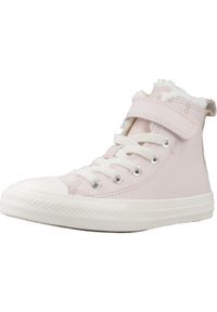 Tenisówki Converse Model Chuck Taylor All Star Leather&sherpa Easy-on Kolor Rose. Okazja: na co dzień. Kolor: różowy. Materiał: tkanina, skóra. Model: Converse All Star