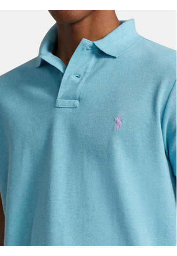 Polo Ralph Lauren Polo 710536856414 Błękitny Slim Fit. Typ kołnierza: polo. Kolor: niebieski. Materiał: bawełna