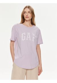 GAP - Gap T-Shirt 875093-02 Fioletowy Relaxed Fit. Kolor: fioletowy. Materiał: bawełna