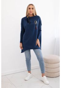 Inny - Bluza oversize z asymetrycznymi bokami jeansowa. Materiał: jeans. Długość: długie