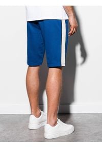 Ombre Clothing - Krótkie spodenki męskie dresowe W241 - niebieskie - L. Kolor: niebieski. Materiał: dresówka. Długość: krótkie #3