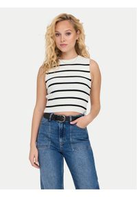 only - ONLY Top Majli 15255533 Écru Regular Fit. Materiał: wiskoza