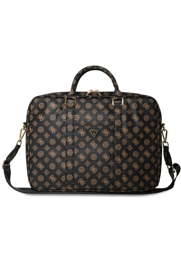 Bag Guess 4G Peony Front Pocket Zipper Triangle Logo 16" black