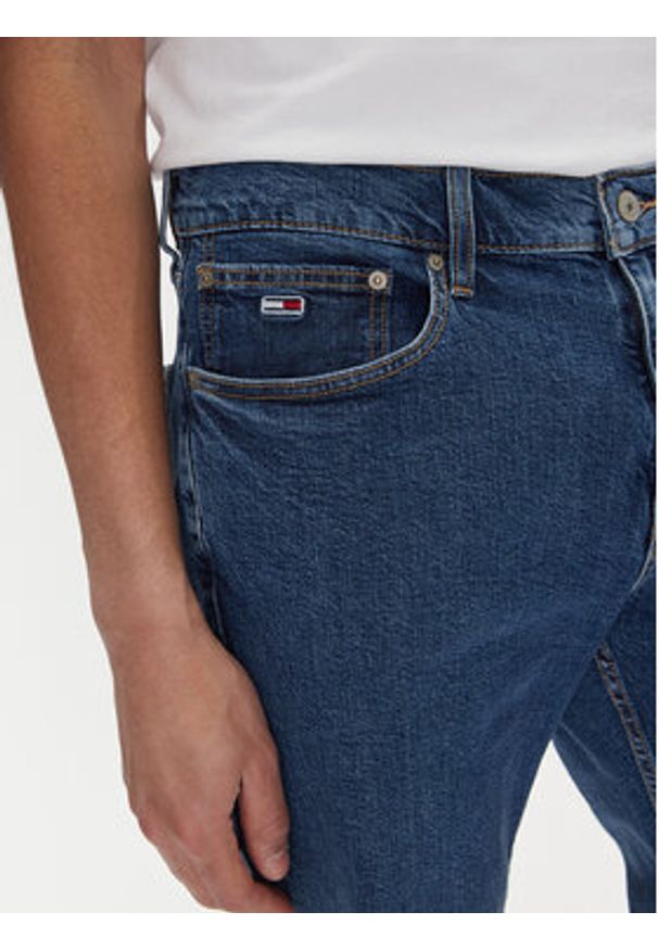 Tommy Jeans Szorty jeansowe Ryan DM0DM21851 Niebieski Slim Fit. Kolor: niebieski. Materiał: bawełna