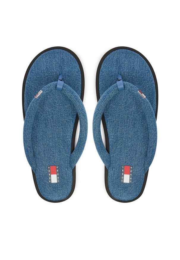 Tommy Jeans Japonki Tjw Padded Denim Casual Sandal EN0EN03021 Niebieski. Okazja: na co dzień. Kolor: niebieski. Materiał: materiał. Styl: casual